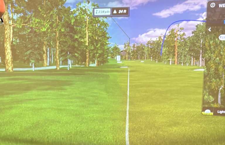 fsx play on foresight gcquad golf indoor simulator playing at Cheshire  West Golf Academy